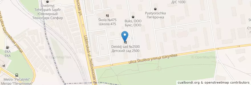 Mapa de ubicacion de Детский сад №2500 en Russia, Central Federal District, Moscow, South-Eastern Administrative Okrug, Tekstilshchiki District.