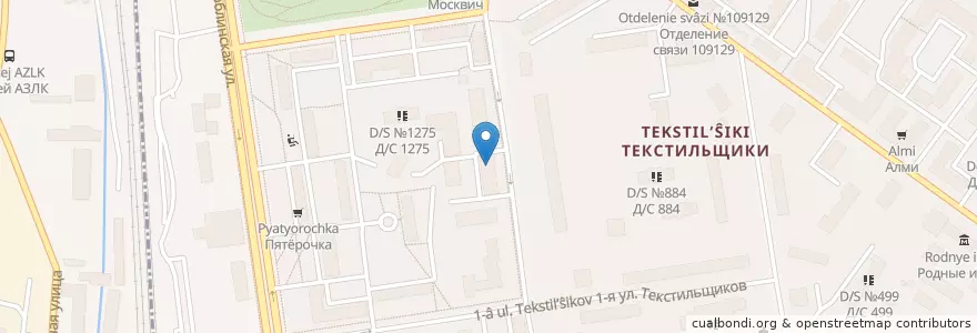 Mapa de ubicacion de УКК "МОСДОР" en Rusland, Centraal Federaal District, Moskou, Юго-Восточный Административный Округ, Район Текстильщики.