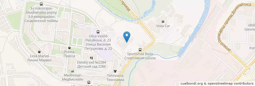 Mapa de ubicacion de Дворик en Rusia, Центральный Федеральный Округ, Москва, Северо-Западный Административный Округ, Район Южное Тушино.
