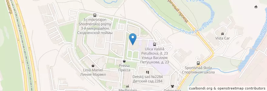 Mapa de ubicacion de Ювенес en Russie, District Fédéral Central, Moscou, Северо-Западный Административный Округ, Район Южное Тушино.