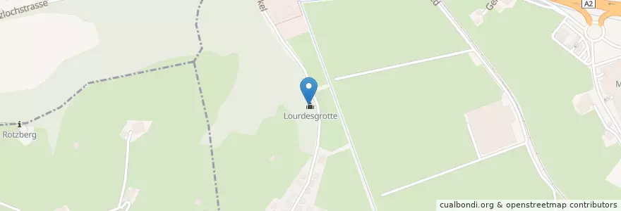 Mapa de ubicacion de Lourdesgrotte en İsviçre, Nidwalden, Stans.