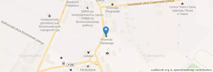 Mapa de ubicacion de Пирамида en Rusia, Distrito Federal Central, Óblast De Moscú, Волоколамский Городской Округ.