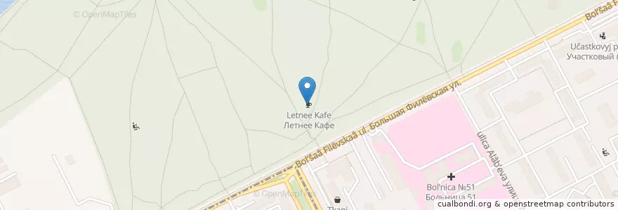 Mapa de ubicacion de Летнее Кафе en روسیه, Центральный Федеральный Округ, Москва, Западный Административный Округ, Район Филёвский Парк.
