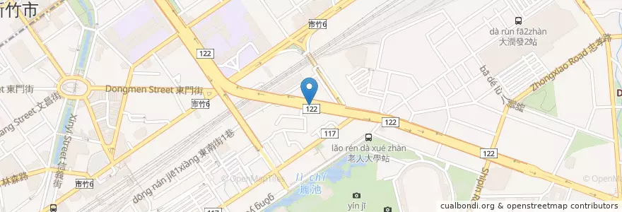 Mapa de ubicacion de 花園街觀光夜市 en Taiwan, 臺灣省, 新竹市, 東區.