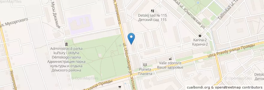 Mapa de ubicacion de Аптека № 4 en Rusia, Приволжский Федеральный Округ, Башкортостан, Городской Округ Уфа.