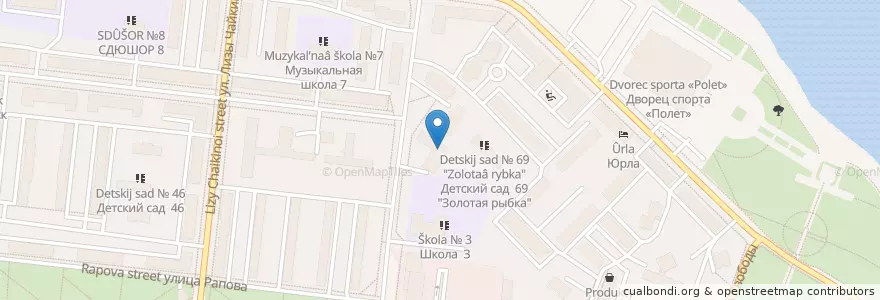 Mapa de ubicacion de городской округ Рыбинск en Russland, Föderationskreis Zentralrussland, Oblast Jaroslawl, Рыбинский Район, Городской Округ Рыбинск.