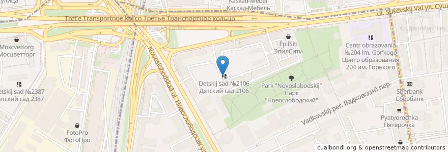 Mapa de ubicacion de Детский сад №2106 en Russia, Distretto Federale Centrale, Москва, Центральный Административный Округ, Тверской Район.
