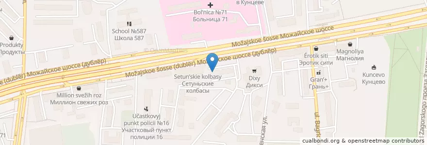 Mapa de ubicacion de Ишбанк en Rússia, Distrito Federal Central, Москва, Западный Административный Округ, Можайский Район.