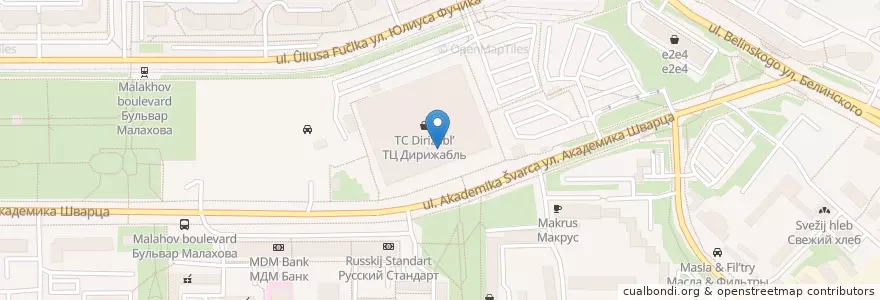 Mapa de ubicacion de Газпромбанк en Russie, District Fédéral De L'Oural, Oblast De Sverdlovsk, Городской Округ Екатеринбург.