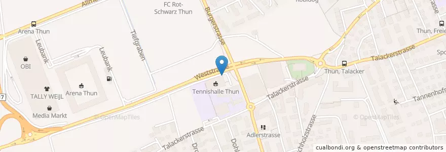 Mapa de ubicacion de café treff en Швейцария, Берн, Verwaltungsregion Oberland, Verwaltungskreis Thun, Thun.