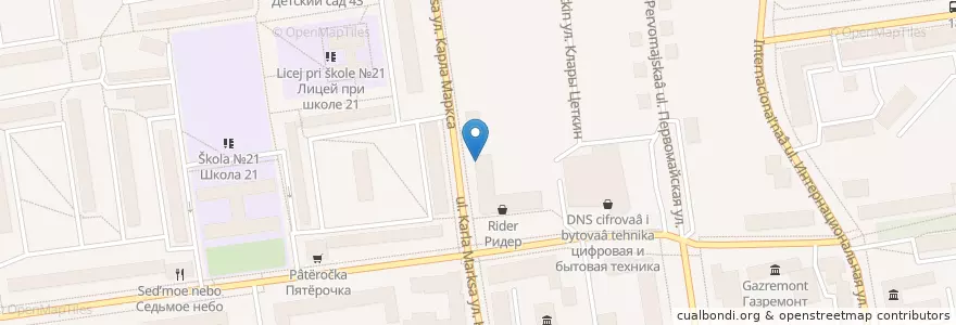 Mapa de ubicacion de Кофейный дворик en Russie, District Fédéral Du Nord-Ouest, République Des Komis, Городской Округ Сыктывкар.