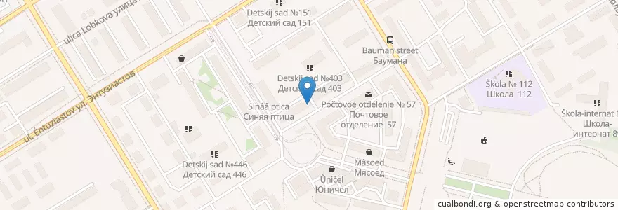 Mapa de ubicacion de Екатеринбургский муниципальный банк en Russie, District Fédéral De L'Oural, Oblast De Sverdlovsk, Городской Округ Екатеринбург.