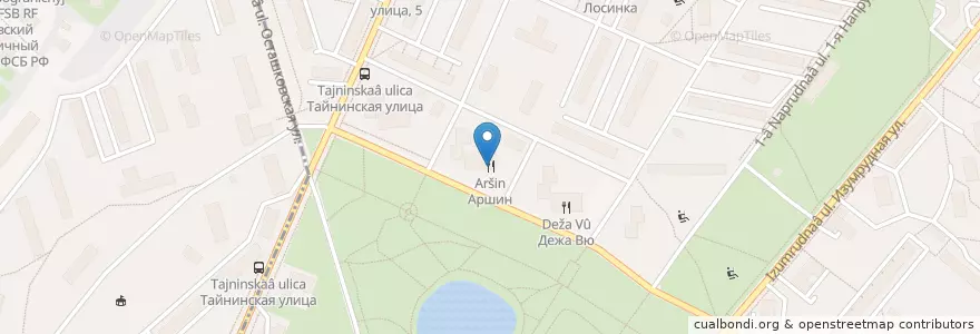 Mapa de ubicacion de Аршин en Rusia, Distrito Federal Central, Москва, Северо-Восточный Административный Округ, Лосиноостровский Район.