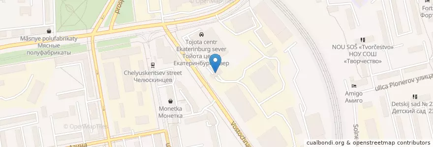 Mapa de ubicacion de Екатеринбургский муниципальный банк en روسيا, منطقة فيدرالية أورالية, أوبلاست سفردلوفسك, بلدية يكاترينبورغ.