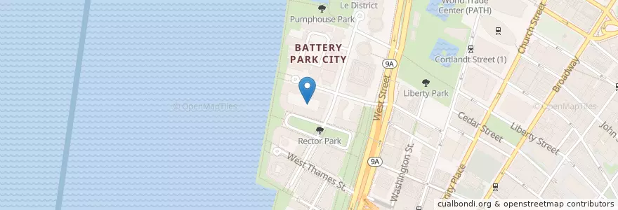 Mapa de ubicacion de 333 Rector Place en 미국, 뉴욕, New York, New York County, Manhattan Community Board 1, Manhattan.