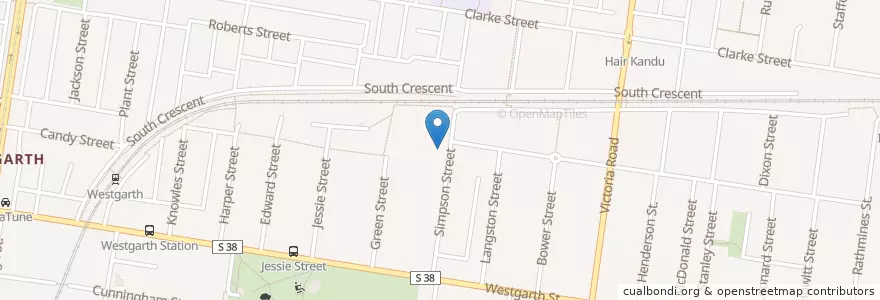 Mapa de ubicacion de Westgarth Baptist Church en Australia, Victoria, City Of Darebin.