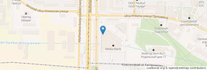 Mapa de ubicacion de Гуава бар en 러시아, Центральный Федеральный Округ, Москва, Северо-Восточный Административный Округ, Район Бибирево.