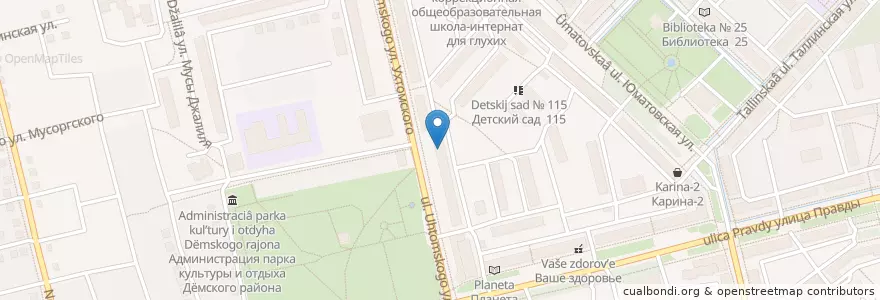 Mapa de ubicacion de Библиотека № 13 en Rusland, Приволжский Федеральный Округ, Basjkirostan, Городской Округ Уфа.