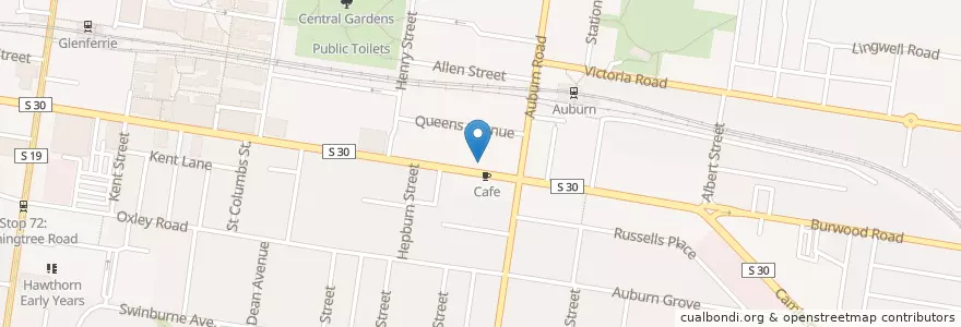 Mapa de ubicacion de Sosumi Japanese Restaurant en Австралия, Виктория, City Of Boroondara.