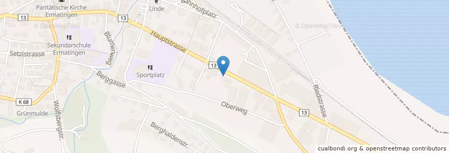 Mapa de ubicacion de Waschtreff en Schweiz, Thurgau, Bezirk Kreuzlingen, Ermatingen.