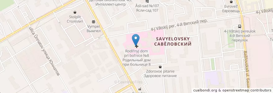 Mapa de ubicacion de Родильный дом при больнице №8 en Rusia, Центральный Федеральный Округ, Москва, Северный Административный Округ, Савёловский Район.