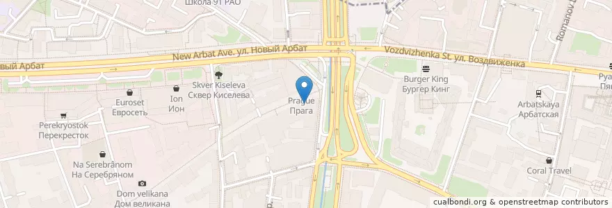 Mapa de ubicacion de Prime en روسیه, Центральный Федеральный Округ, Москва, Центральный Административный Округ, Район Арбат.