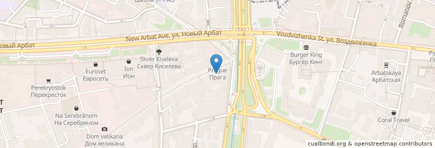 Mapa de ubicacion de Райффайзен en Rusland, Centraal Federaal District, Moskou, Центральный Административный Округ, Район Арбат.