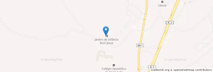 Mapa de ubicacion de Jardim de Infância Bom Jesus en Portekiz, Centro, Baixo Mondego, Coimbra, Coimbra, Cernache.