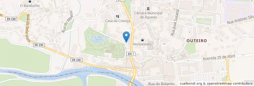 Mapa de ubicacion de Guarino en 葡萄牙, Aveiro, Centro, Baixo Vouga, Águeda, Águeda E Borralha.