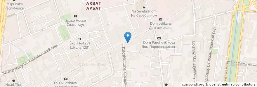 Mapa de ubicacion de Дом А.Ф. Лосева en Russie, District Fédéral Central, Moscou, Центральный Административный Округ, Район Арбат.