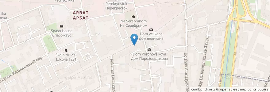 Mapa de ubicacion de Шоколадница en 러시아, Центральный Федеральный Округ, Москва, Центральный Административный Округ, Район Арбат.
