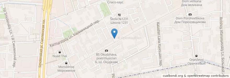 Mapa de ubicacion de Эрик Рыжий en 俄罗斯/俄羅斯, Центральный Федеральный Округ, Москва, Центральный Административный Округ, Район Арбат.