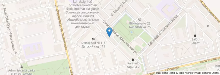 Mapa de ubicacion de Поликлиника № 47 корпус 1 en Rusland, Приволжский Федеральный Округ, Basjkirostan, Городской Округ Уфа.