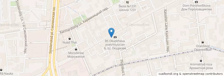Mapa de ubicacion de Москва 119002 en ロシア, 中央連邦管区, モスクワ, Центральный Административный Округ, Район Арбат.