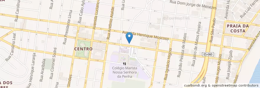 Mapa de ubicacion de Restaurante Porteira en 브라질, 남동지방, 이스피리투산투, Região Geográfica Intermediária De Vitória, Região Metropolitana Da Grande Vitória, 빌라벨랴, Microrregião Vitória.