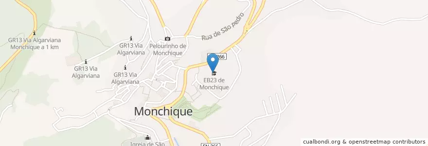 Mapa de ubicacion de EB23 de Monchique en Portugal, Algarve, Algarve, Faro, Monchique, Monchique.