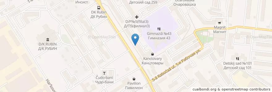 Mapa de ubicacion de Плюс Банк en Russie, District Fédéral Sibérien, Oblast D'Omsk, Омский Район, Городской Округ Омск.
