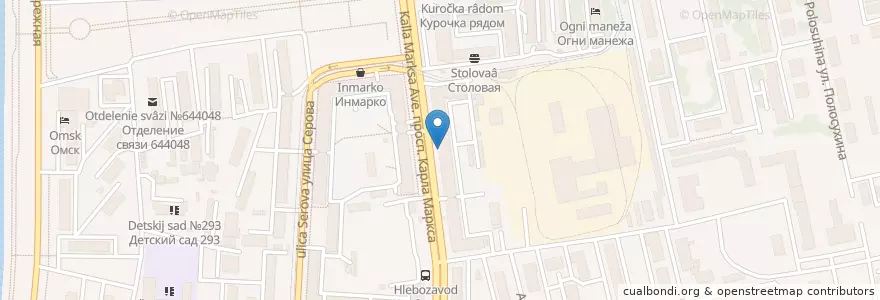 Mapa de ubicacion de Плюс Банк en Russia, Distretto Federale Siberiano, Омская Область, Омский Район, Городской Округ Омск.