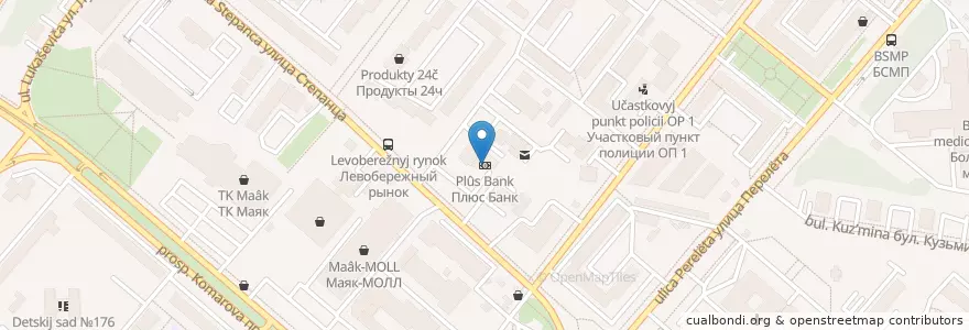 Mapa de ubicacion de Плюс Банк en Rusia, Distrito Federal De Siberia, Omsk, Омский Район, Городской Округ Омск.