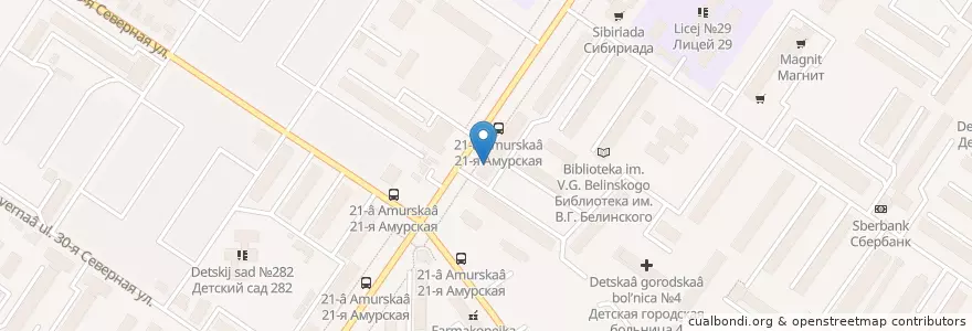 Mapa de ubicacion de Плюс Банк en Russland, Föderationskreis Sibirien, Oblast Omsk, Омский Район, Городской Округ Омск.