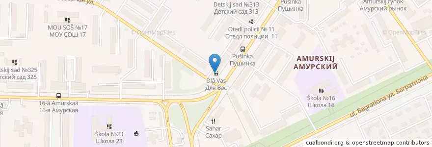 Mapa de ubicacion de Для Вас en Rusia, Distrito Federal De Siberia, Omsk, Омский Район, Городской Округ Омск.