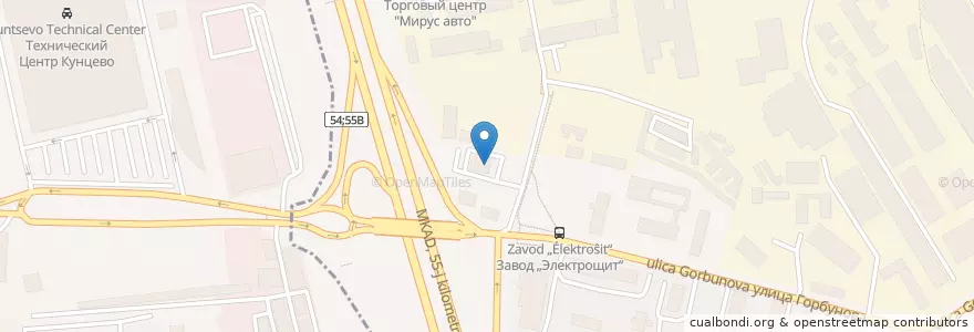 Mapa de ubicacion de Газпромнефть en 俄罗斯/俄羅斯, Центральный Федеральный Округ, 莫斯科州, Можайский Район.
