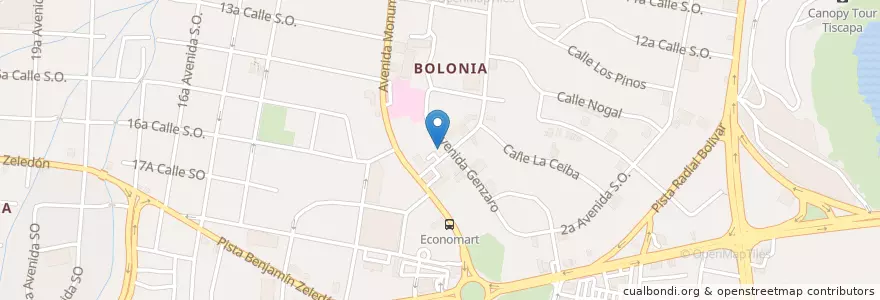 Mapa de ubicacion de Rosti Pollos Plaza España. en Никарагуа, Departamento De Managua, Managua (Municipio).
