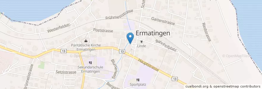Mapa de ubicacion de Recycling Sammelstelle en Suíça, Thurgau, Bezirk Kreuzlingen, Ermatingen.