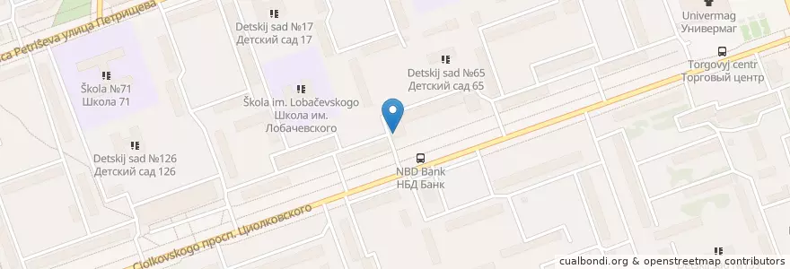 Mapa de ubicacion de НБД-Банк en Russia, Circondario Federale Del Volga, Нижегородская Область, Городской Округ Дзержинск.