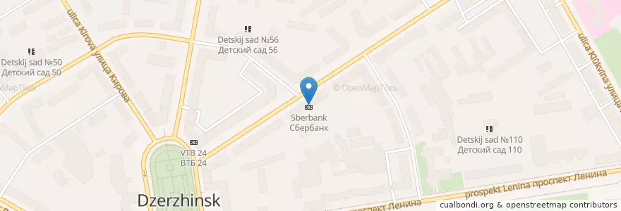 Mapa de ubicacion de Сбербанк en Rusia, Приволжский Федеральный Округ, Óblast De Nizhni Nóvgorod, Городской Округ Дзержинск.