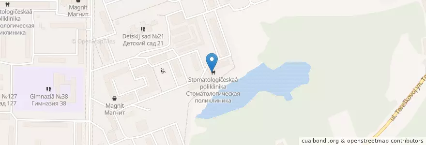 Mapa de ubicacion de Стоматологическая поликлиника en Russland, Föderationskreis Wolga, Oblast Nischni Nowgorod, Городской Округ Дзержинск.