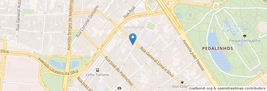 Mapa de ubicacion de Pizza em Fatias en Brezilya, Güney Bölgesi, Rio Grande Do Sul, Região Metropolitana De Porto Alegre, Região Geográfica Intermediária De Porto Alegre, Região Geográfica Imediata De Porto Alegre, Porto Alegre.
