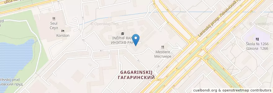 Mapa de ubicacion de Moscow Business School en Russia, Distretto Federale Centrale, Москва, Юго-Западный Административный Округ, Гагаринский Район.