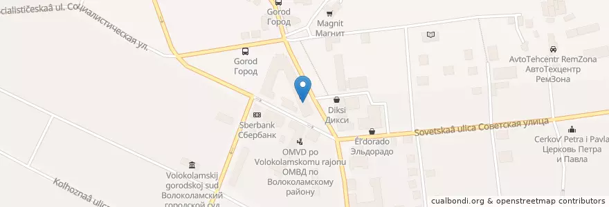 Mapa de ubicacion de Малахит en Rusia, Distrito Federal Central, Óblast De Moscú, Волоколамский Городской Округ.